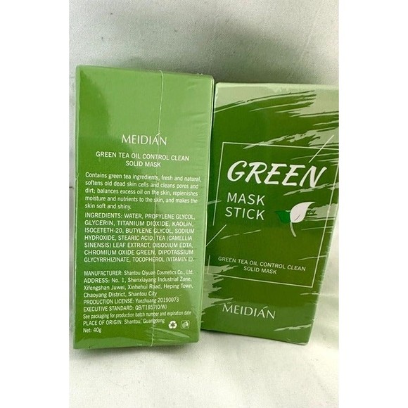 **NEW** Meidian Green Mask Stick Green Tea Control Clean Solid Mask (2 Pack) - Picture 2 of 3